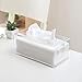 Sooyee Novelty Facial Tissue Dispenser Box Cover Holder Modern Clear Acrylic Rectangle Napkin Organizer for Bathroom, Kitchen and Office Room