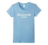 Womens Sacramento T Shirt - California Souvenir Landmark Gift Shirt Small Baby Blue