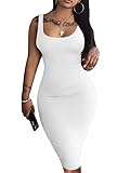 LAGSHIAN Women's Sexy Bodycon Tank Dress Sleeveless