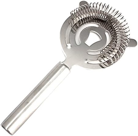 Andensoner Stainless Steel Bar Bartender Ice Strainer Filter Cocktail Hawthorn Shaker Filter Tool（Silver Color）