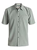 Quiksilver Waterman Men's Cane Island Comfort Fit Button Down Casual Shirt, Shadow, L