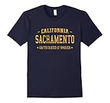 Mens Sacramento California T-Shirt Vintage Sports Design Shirt Large Navy