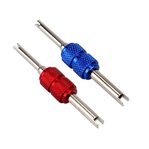 Click Here to See More Images BESTOMZ Tire Valve Stem Core Remover Tool Installer Repair Tool for Car Bike Truck (Red + Blue)- 2 Pieces