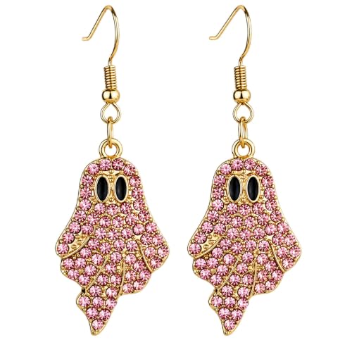 Halloween Earrings for Women,Rose Gold Ghost:1 at Amazon