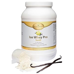 ISO WHEY Pro Vanille 1000 g Proteïne lactosearm aspartam – glutenvrij – incl. BCAA – doseerlepel 100% weiproteïne…