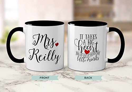 Teacher mug with phrase"Takes A Big Heart To Shape Little Minds" - Personalized Teacher Gift - Teacher Appreciation, New Teacher, Gift For Teacher