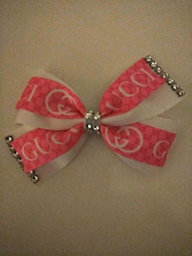 Designer inspired Hair bow, Gucci inspired hair bow, Pink hair bow, Bling hair bow