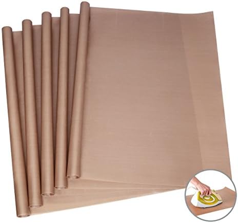 PTFE Teflon Sheet for Heat Press Transfer,5 Pack Teflon Sheet For 16 x 24" Non-stick Reusable Cookies Macaron Fondant Baking Mat Cooking Grill Liner for Oven Microwave