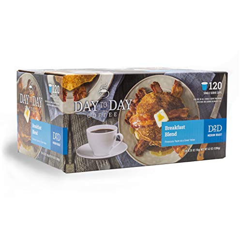 Day to Day Breakfast Blend Single Serve Coffee Cups, Fits Keurig K Cup Brewers, Box of 120 Coffee Pods