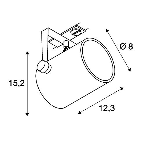 SLV 1-fasesysteem armatuur EURO SPOT TRACK SPOT/spot, led spot, plafondspot, plafondarmatuur, railsysteem… - Afbeelding 5
