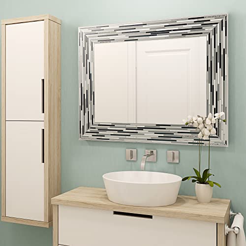 Head West Reeded Mosaic Tile Frameless Printed Bathroom Decorative