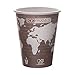 ECO PRODUCTS Compostable Disposable World Art 8oz Small Coffee Cups, Case of 1000, Renewable Hot Paper Cup, Plant Based PLA Lining, Color Coded