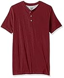 Lee Men's Short Sleeve Henley Shirt, Zinfindel, Large