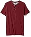 LEE Men's Short Sleeve Henley Shirt, Zinfindel, Large