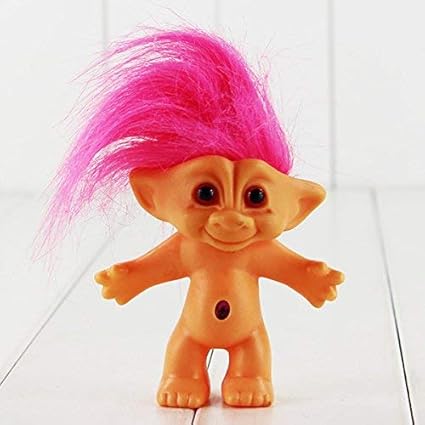 HT TOYS Trolls Doll Action Figure Toy Super Cute with Long Pink Hair 10cm