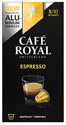 Café Royal Espresso 50 Nespresso kompatible Kapseln (aus Aluminium, Intensität 5/10), 5er Pack (5 x 10 Kaffeekapseln)