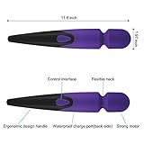 Waterproof 10 Speed Silicone Wireless Therapeutic Massager Wand - USB Charging Handheld Power Massager Body + Facial for Foot, Legs, Neck, Back, Shoulders