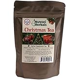 Nuwati Herbals Christmas Tea with Cinnamon, Anise, Cloves, Orange Peel and More, Herbal Loose Green Leaf Tea, 3 ounces