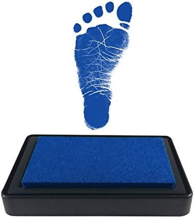 ReignDropBaby Baby Footprint Handprint Ink Pad – Create Impressive Keepsake Stamp – 100% Non-Toxic & Acid-Free Ink – Easy to Wipe/Wash Off Skin – Smudge Proof & Long Lasting Keepsakes (Dark Blue)