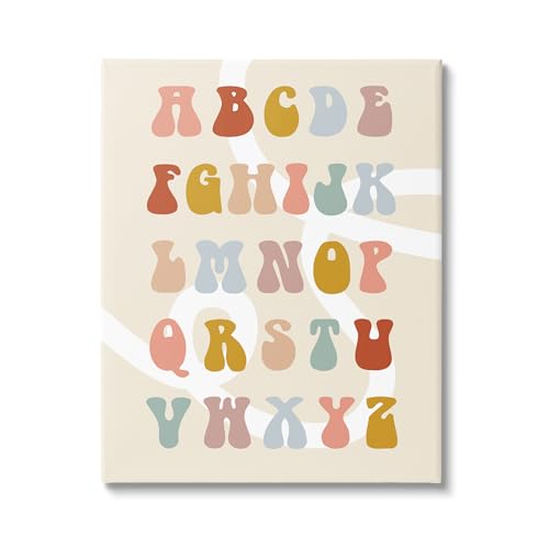 Stupell Industries Alphabet with White Spiral Canvas Wall Art by Lil' Rue