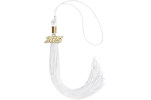 Endea Graduation Single Color Tassel with Gold Date Drop (White, 2025)