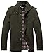 wantdo Men's Cotton Classic Military Jacket Durable Stand Collar Chore Coat