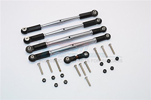 GPM for Arrma 1:8 KRATON 6S / Outcast 6S/ Talion 6S BLX/KRATON 6S V5 / Notorious 6S V5 Upgrade Parts Aluminum Turnbuckles Tie Rods - 5Pcs Set Gray Silver