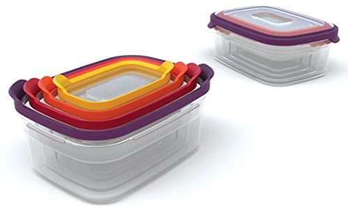 Joseph Joseph 98193 Nest Storage Plastic Food Storage Containers Set with Lids Airtight Microwave Safe, 16-Piece - Thumbnail 2