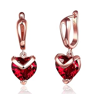 Sukkhi Crystals from Swarovski Drop Down Gold Plated Heart Earring for Women and Girls (E81063)