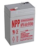 NPP NP6-5Ah Rechargeable Sealed Lead Acid 6V 5 Ah Battery F1