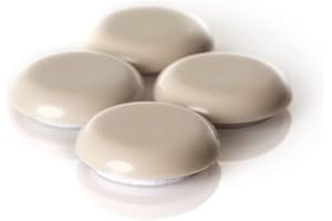 Super Sliders 1 1/8" Round Self-Stick Furniture Sliders or Movers for Carpet to Protect Furniture and Move Effortlessly, Beige (4 Pack)