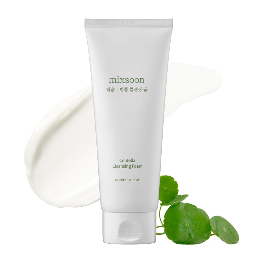 mixsoon Centella Cleansing Foam - Hydrating Face Wash with CICA for Refined Clarity, Removes Impurities & Makeup for a Vibrant Glow, Non-Stripping Support for Sensitive Skin, 150ml