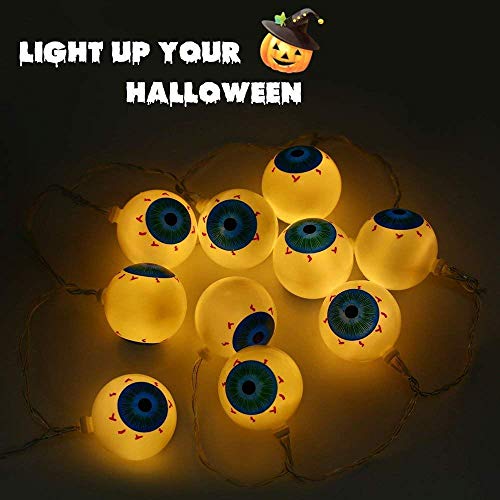 Elitlife Halloween String Lights, 20 LEDs 10.8ft LED Ghost Eyes Ball Fairy String Lights Battery Operated for Festival Party Halloween Decorations Indoor Outdoor Use (Warm White)