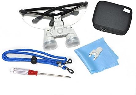 icarekit 3.5x 320mm Loupe Dental Surgical Binocular Loupes Optical Glass (Black)