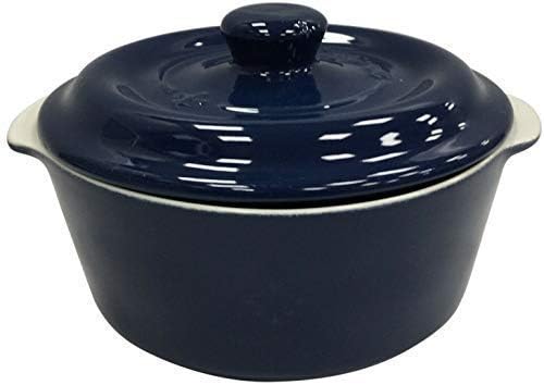 Large & Deep 2.4 Litre Blue Casserole Oven Dish with Lid Oven to Table Dish