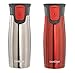 Contigo 2-Pack Vacuum-Insulated Autoseal Travel Tumblers with Easy Clean Lid, Stainless/Watermelon