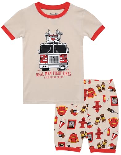Vaenait Kids Toddler Junior Sleepwear Pajamas Pjs 2pcs Set Short Fire House JS at Amazon