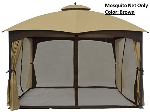 Universal 10' x 12' Gazebo Replacement Mosquito Netting (Brown)