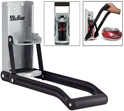 McKay 16 oz Metal Can Crusher / Smasher, Crushes Soda Cans, Beer Cans and Bottles - (Grey) (Renewed)