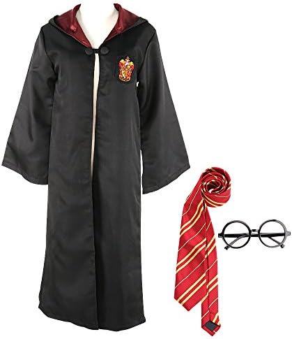 COSFAN Harry Potter Gryffindor Costume Robe Tire and Glasses(Adult S)