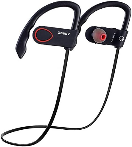 GSWORDY Wireless Bluetooth Headphones with Carrying Case, Sports Earphones In-Ear Earbuds Sweatproof for Running Gym Exercise Workout, Stereo Sound Headset with Hands Free Microphone(Black)