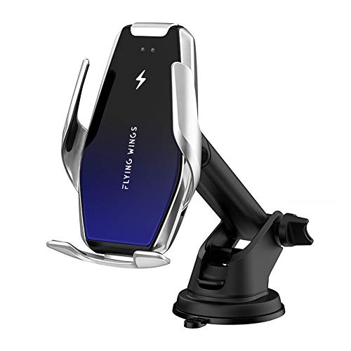 Yianerm Chargeur Sans Fil Voiture 2 En 1 Qi 10W/7.5W/5W Serrage Par Induction Automatique Tableau De Bord/Trou D’Aération Porte-Téléphone, Compatible Avec iPhone 8/8P/X Samsung Galaxy