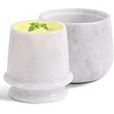 Earthen Crafts Marble Butter Keeper with Lid, White Stone 4.25 Inch | French Butter Container For Soft &amp; Spreadable Butter for Kitchen Counter With Water Handmade Butter Dish for Home Decor