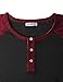 H2H Men's Slim Fit Color Blocked Three-Quarter Sleeve Baseball Jersey Knit Shirt BLACKWINE US L/Asia XL (CMTTS0174)