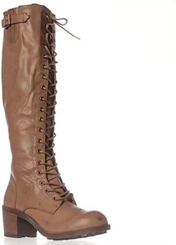 NOTFOUND Leila Stone Rooney Combat Boots - Taupe, Beige, Size 7.5