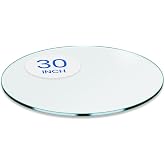 Dulles Glass 30" Round Glass Table Top, 1/4" Thick Clear Tempered Replacement Glass, Flat Polished Edge for Coffee, Dining, Patio Tables &amp; Furniture Protection