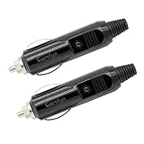 Carviya 3 5 6 8 10 15 20 Amp Male Car Cigarette Lighter/Aux Socket Plug Connector 12 Volt With Fuse Diode Indicator (20A / 2 Pack)