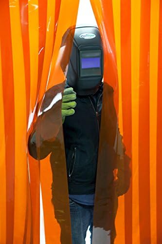 Orange Welding Strip Curtain Door - H-8' x W-8' Weld Strip Door Kit - 8" 50% Overlap