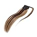 Rich Choices Human Hair Ponytail Real Hair Extensions Ponytail Wrap Around Ponytail Human Hair One Piece Clip In Ponytail Hair Long Straight For Women 20 Inch 95g #4P27 Medium Brown&Dark Blonde