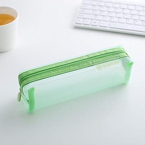 Amazon Co Jp 学校メッシュペンケースかわいいかわいいソリッドカラー透明鉛筆ボックスの学校の学生のペンバッグ用品ラピス文房具 Color 4 ホーム キッチン